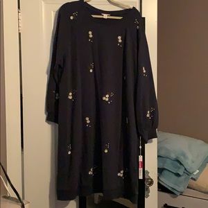 Navy blue sweatshirt dress